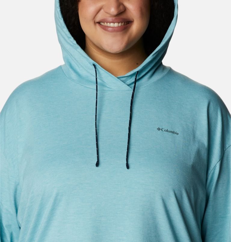 Columbia Sun Trek Pullover Hettegensere Dame Turkis | Plus Size 35086G